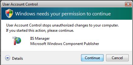 IIS Manager User Account Control